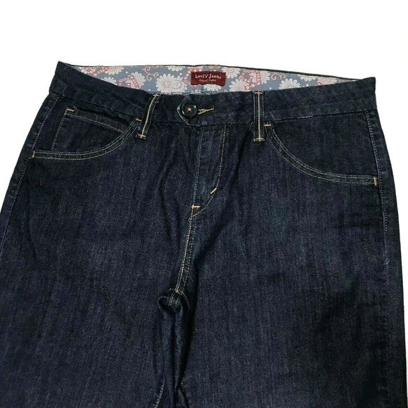 Levi's 10 Dark Wash Wide Leg Trouser Fit Jeans EUC - Picture 3 of 8